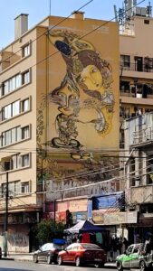 A mural on a building