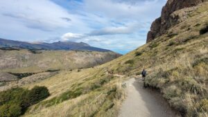 El Chalten - mount Fitz Roy trail - trail going back to the town surrounded by low vegetation