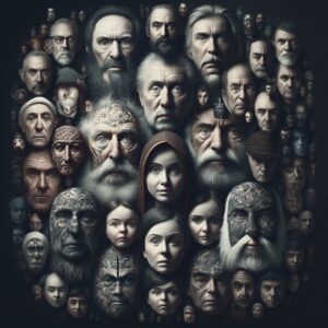 A tapestry of uncanny faces