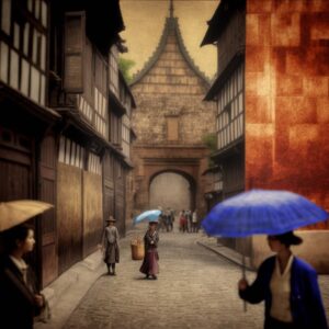 Photograph of the streets of Paris in the 13th century