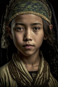 Portrait of a teen girl mixed race