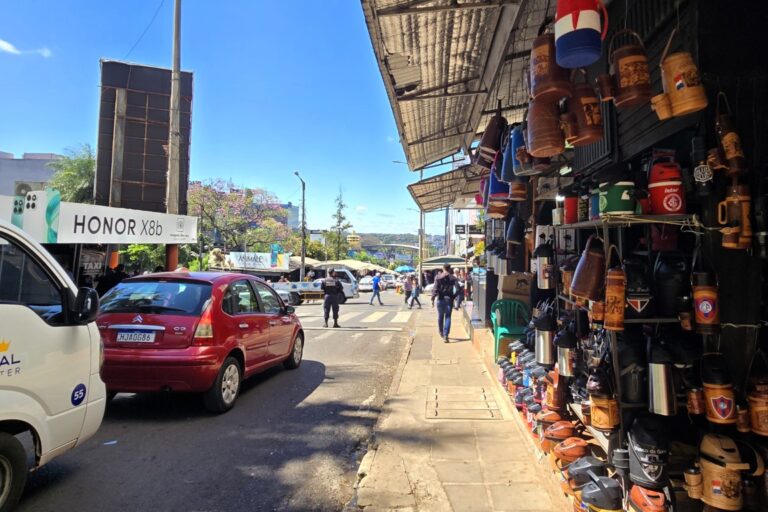 shopping stalls in ciudad del este paraguay along the road to brazil