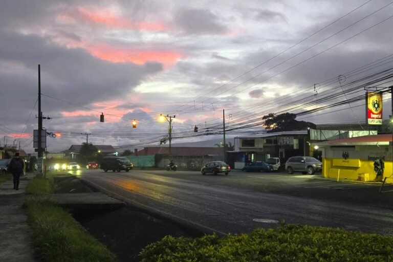 suburb steet at night